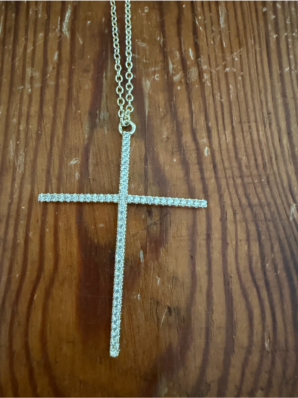 Gold Crystal Cross Pendant Necklace - Women Jewelry